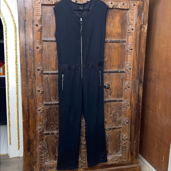 Rag & Bone Mareth Black Crepe Sleeveless Zip Jumpsuit Sz 6 Minimalist One-Piece - Picture 2 of 9